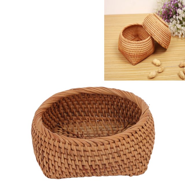Storage Rattan Storage Basket Hand Woven Simple Exquisite Rattan Organizer Storage Basket for Tea Sets Tableware