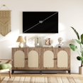 thumbnail image 6 of Rattan Sideboard Storage Cabinet with 2 Doors&Adjustable Shelf,Boho Accent Cabinet, Liquor Cabinet, Bar Cabinet, Console Cabinet for Living Room, Hallway, 6 of 7