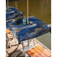 thumbnail image 2 of Hokiten Outdoor Tablecloths with Umbrella Hole & Zipper, Blue Marble 54x54 Inch Square Tablecloths, Modern Minimalist Abstract Fluid Art Waterproof Table Cloth, Patio/Pool/Picnic Table Covers, 2 of 7