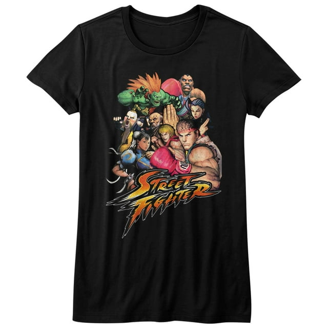 Street Fighter Video Martial Arts Arcade Game Group Juniors T-Shirt Tee