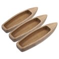 thumbnail image 1 of WRITWAA 3Pcs Small Khaki Wood Canoe Models for Desktop Craft and Nautical Display, 1 of 7