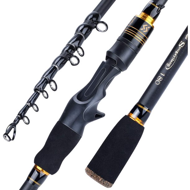 Sougayilang Fishing Rod Carbon Fiber Spinning Casting Rod Telescopic