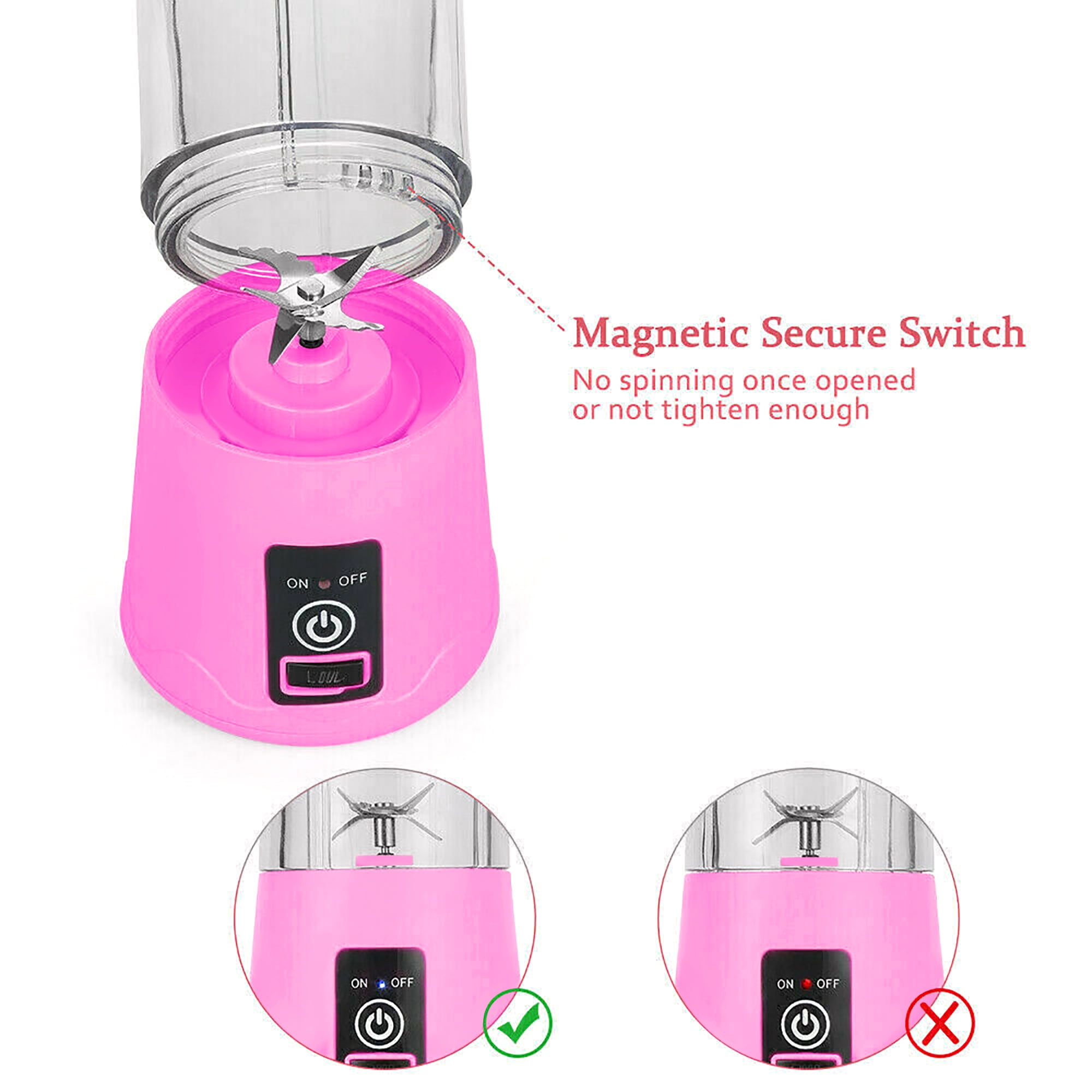 CHIGO ZG-K852C Portable Electric Juice Cup 400Ml Fruit Juicer Handheld  Smoothie Maker USB Blender