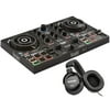 Hercules AMS-DJC-INPULSE-200 DJControl Inpulse 200 2-Channel DJ Controller for DJUCED Bundle with Tascam Monitoring Headphones Black
