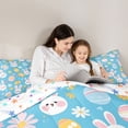 thumbnail image 4 of Erosebridal Cartoon Bunny Rabbit Queen Comforter Set For Girls,Happy Easter Eggs Kids Bedding Comforter Set Reversible 3-Piece, 4 of 7
