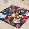 thumbnail image 5 of Cats with Strawberries Beach Blanket Outdoor Picnic Blanket 78"x 78" Waterproof Foldable for Beach Camping Travel Hiking Grass Lawn Park, 5 of 5
