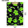 thumbnail image 3 of FMSHPON Halloween Green Neon Ghost Candy Spider Web Clipboard Hardboard Wood Nursing Clip Board and Pull for Standard A4 Letter 13x9 inches, 3 of 5
