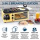 thumbnail image 2 of Nostalgia Estación de desayuno 3 en 1 – Incluye cafetera, plancha antiadherente y horno tostador de 4 rebanadas, versátil máquina de desayuno con temporizador, color amarillo, 2 of 5