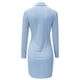 thumbnail image 4 of Nuevo vestido de manga larga con cremallera en la solapa y cintura alta - Conjunto con falda corta, tejido elástico suave, diseño elegante para citas, fiestas y ropa informal, 4 of 5