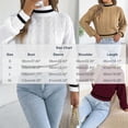 thumbnail image 3 of AHTJRT Women's Autumn Winter Sweaters Fashion Mock Neck Twist Knitted Tops Fashion Long Sleeve Striped Color Pullover Sweaters Khaki L, 3 of 7