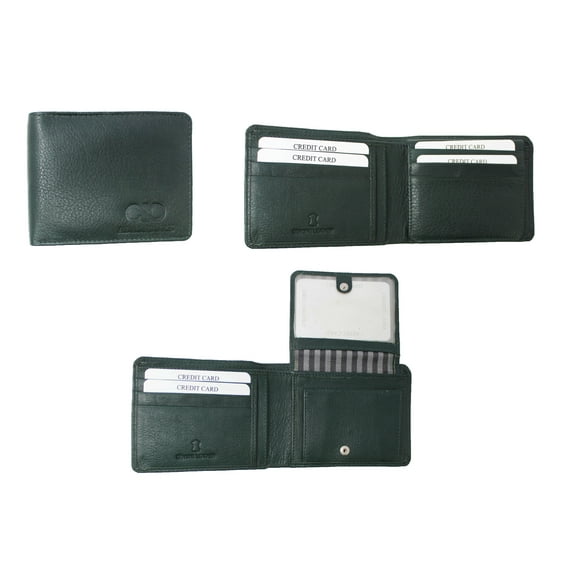 Adam Burke Natural Cow Leather Slim Bifold Mens Wallet Green 27AB10