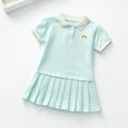 thumbnail image 4 of LIUJUNSHOP Toddler Girls Polo Dress Short Sleeve Golf Tennis Dress A-Line Playwear Sundress Cotton Baby Girls' School Uniform Green 12-18 Months, 4 of 6