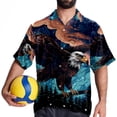 thumbnail image 4 of Starry bird Men's Short Sleeve Casual Printed Button Down Beach Shirt - Summer Unisex Top, 4 of 6
