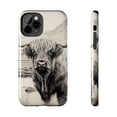 thumbnail image 2 of Cute Highland Cow iPhone Cases, Western Charcoal-Sketched Cow Phone Cases, Cow Print, Cottagecore Phone Case, iPhone 13, iPhone 7-14, Farm, 2 of 6