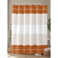 thumbnail image 4 of Boanket Polyester Fabric Orange Beige Stripe Shower Curtain, Modern Art Horizontal Striped Waterproof Bathtub Curtain Bathroom Decor Set with Hooks 72 x 96 Inches,, 4 of 6