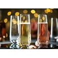 thumbnail image 3 of Kook 9.4 Oz Stemless Champagne Flutes Bar Glasses Set of 8, Fluted Glassware Set, 3 of 5