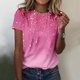 thumbnail image 5 of Camisetas de Manga Corta para Mujeres Moda Impresa Cuello Redondo Camiseta, Lentejuelas Detalle para Primavera Verano Casual Y Fiesta, 5 of 8
