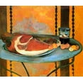 thumbnail image 2 of Gauguin, Paul 13x12 Black Ornate Wood Framed with Double Matting Museum Art Print Titled - Still Life With Ham, 2 of 4