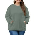 thumbnail image 2 of Dwellite Sweatshirt for Women,Plus Size Crewneck Sweatshirts Oversized Pullover Tops Fall Winter Clothes 2026 with Pocket Mint Green 2XL, 2 of 6