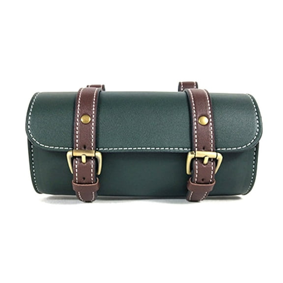 BIBABLYKE Motorcycles Handlebar Bag Saddlebag, Leathers Handmade Motorcycles Fork Bag Roll, Durable Storage Tool Pouch with Straps