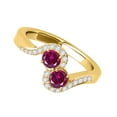 thumbnail image 3 of Aonejewelry 1.10 Ct Two Stone Ruby and Diamond Ring 14K Yellow Gold, 3 of 4