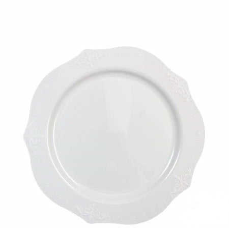 

Antique collection 7 Plastic SaladPlates White: Qty 40