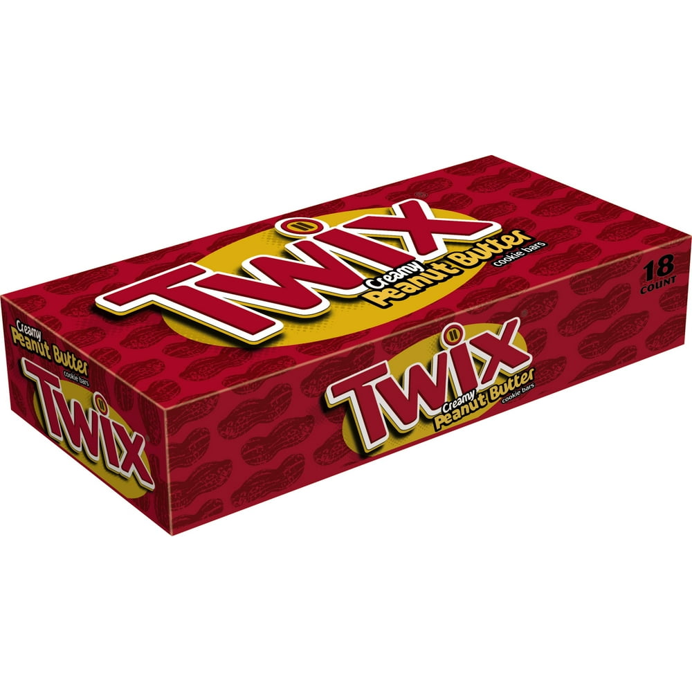 TWIX Peanut Butter Chocolate Cookie Bar Candy, 1.68 oz., 18Count Box