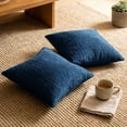 thumbnail image 2 of COOKCOK Chenille Throw Pillow Covers Set of 2, 18x18 Inch Thick Textured Farmhouse Couch Pillow Covers - Modern Neutral Decorative Pillow Cases for Sofa, Bed, Living Room, Navy Blue, 2 of 8
