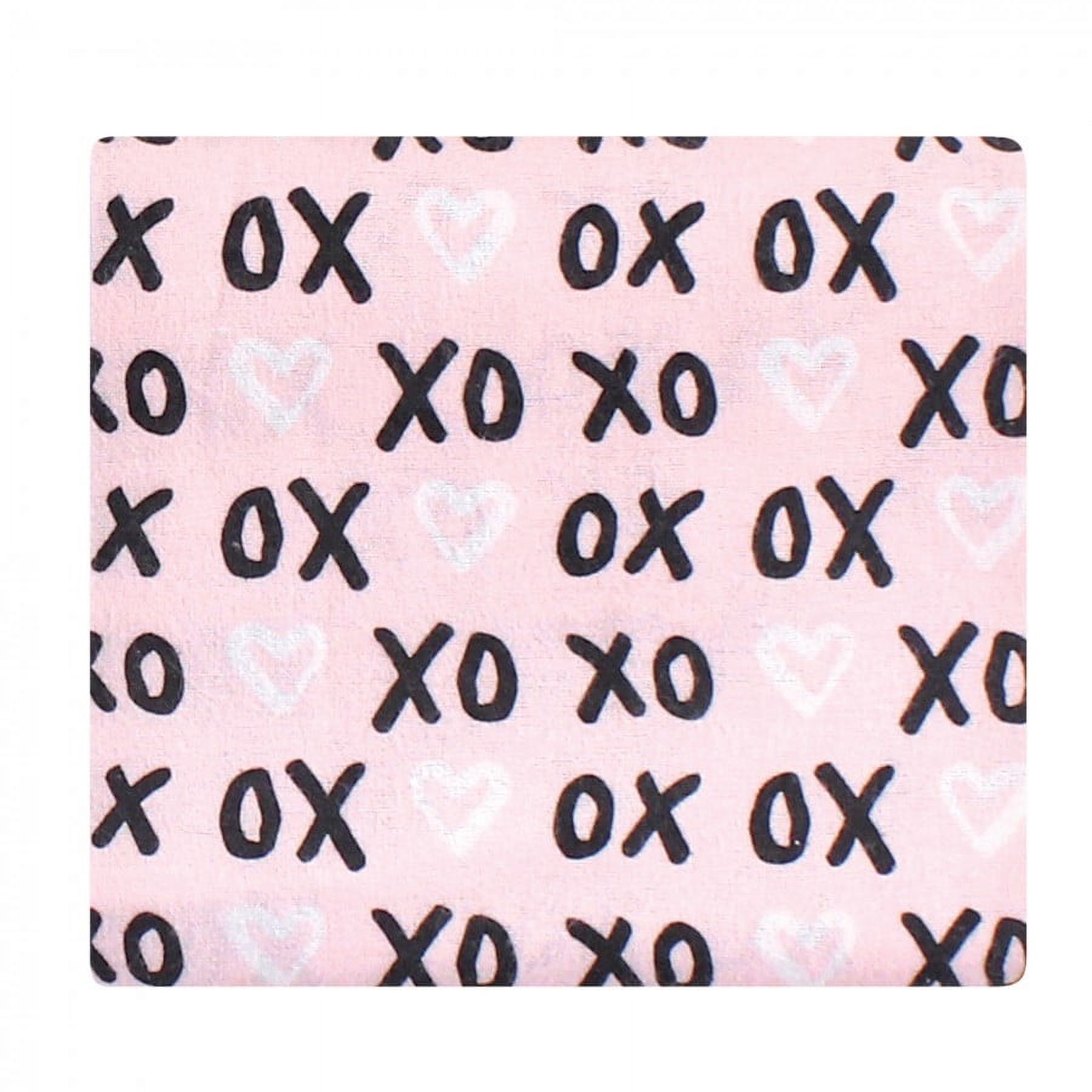 Hudson Baby Infant Girl Cotton Flannel Receiving Blankets, Xoxo, One Size