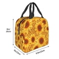 thumbnail image 3 of Easygdp Vintage Leopard Print Sunflower Bolsa Térmica Premium - Tela Oxford Impermeable, Gran Capacidad, Bolsillo Frontal, Unisex para Trabajo, Escuela, Actividades al Aire Libre y Picnics, 3 of 8