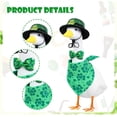 thumbnail image 3 of Porch Goose St. Patrick’s Day Outfits, Green Goose Outfits with Hat Bow Tie and Bandana, Clover Cement Goose Clothes Outfits for 23" Yard Garden Goose Statue Decoration, 3 of 6