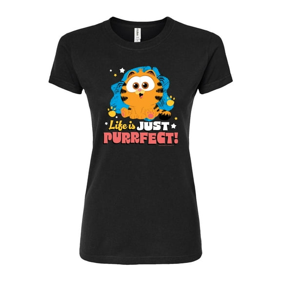 Garfield - Life Is Just Purrfect - Juniors Fitted Graphic T-Shirt
