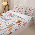 thumbnail image 2 of Manfei Kawaii Dachshund Zipper Queen Comforter Set with Fitted Sheet and 2 Pillowcases, Cartoon Wildflower Zipper Bedding Set, White, Reversible, 4 Pieces, 2 of 7