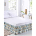 thumbnail image 2 of Blue Coastal Bed Skirt King Size, Ocean Nautical Anchor Wood Barn Beach Wrap Around Bed Skirting with Adjustable Elastic Strap, Dust Ruffled Pleated Bedskirts 18 Inch Drop for Bedroom King Beds, 2 of 9
