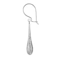 thumbnail image 3 of Wellingsale Ladies 14k White Gold Polished Diamond Cut Fancy Dangle Hanging Drop Earrings (5 x 30mm), 3 of 7