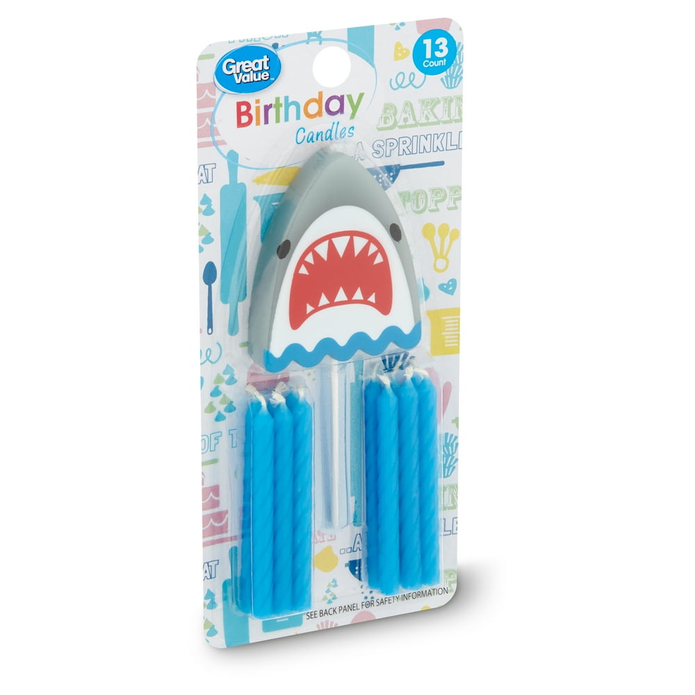 Great Value Birthday Candles, Shark, 13 Count