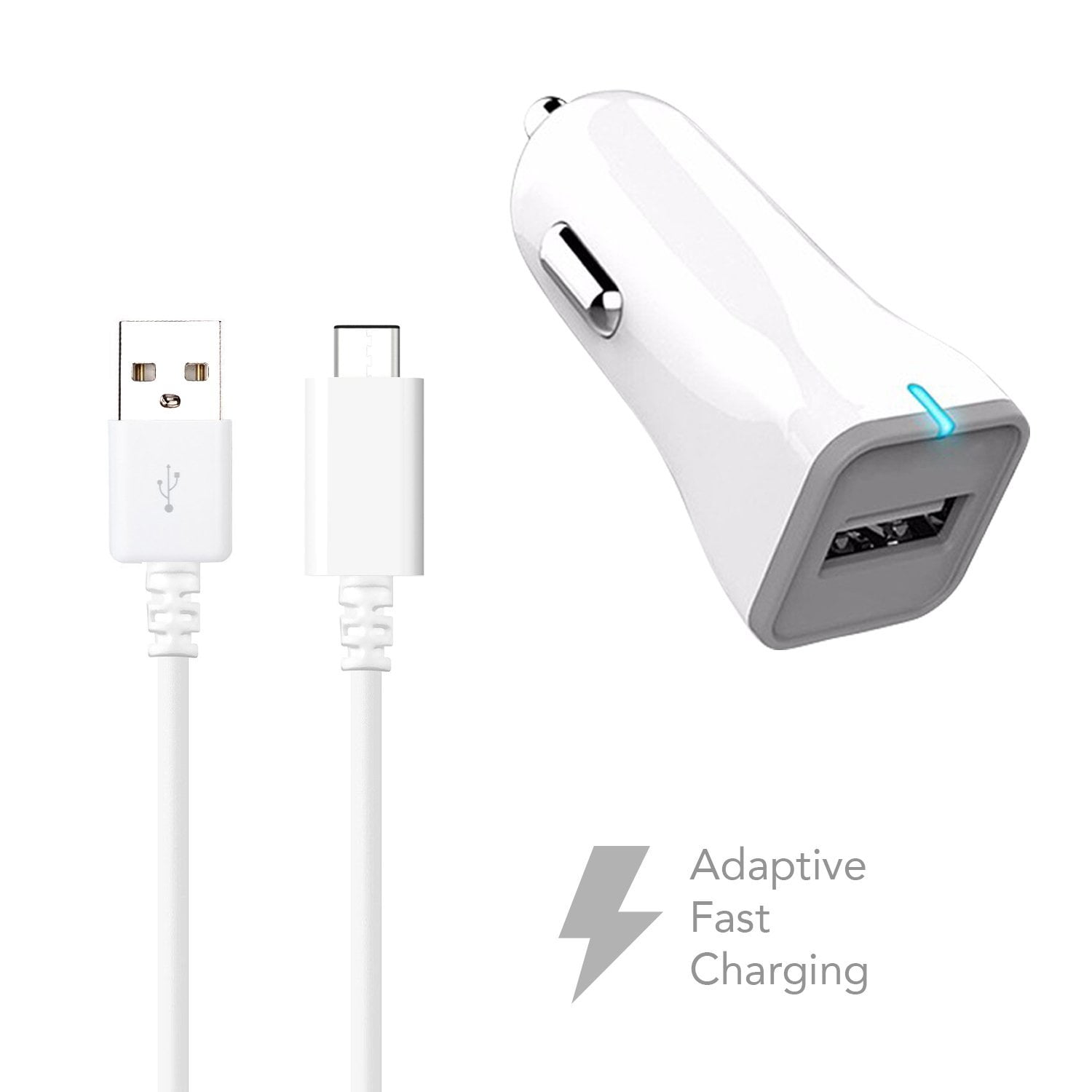 Sprint Huawei Ascend Y221 Char ger Fast Micro USB 2.0 Cable Kit by Ixir - (Fast Wall Char ger + Fast Car Char ger + 2 Cable)