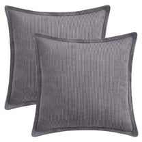 Unique Bargains 2Pcs Decorative Throw Pillow Covers for Couch Bed Grey 18" x 18"