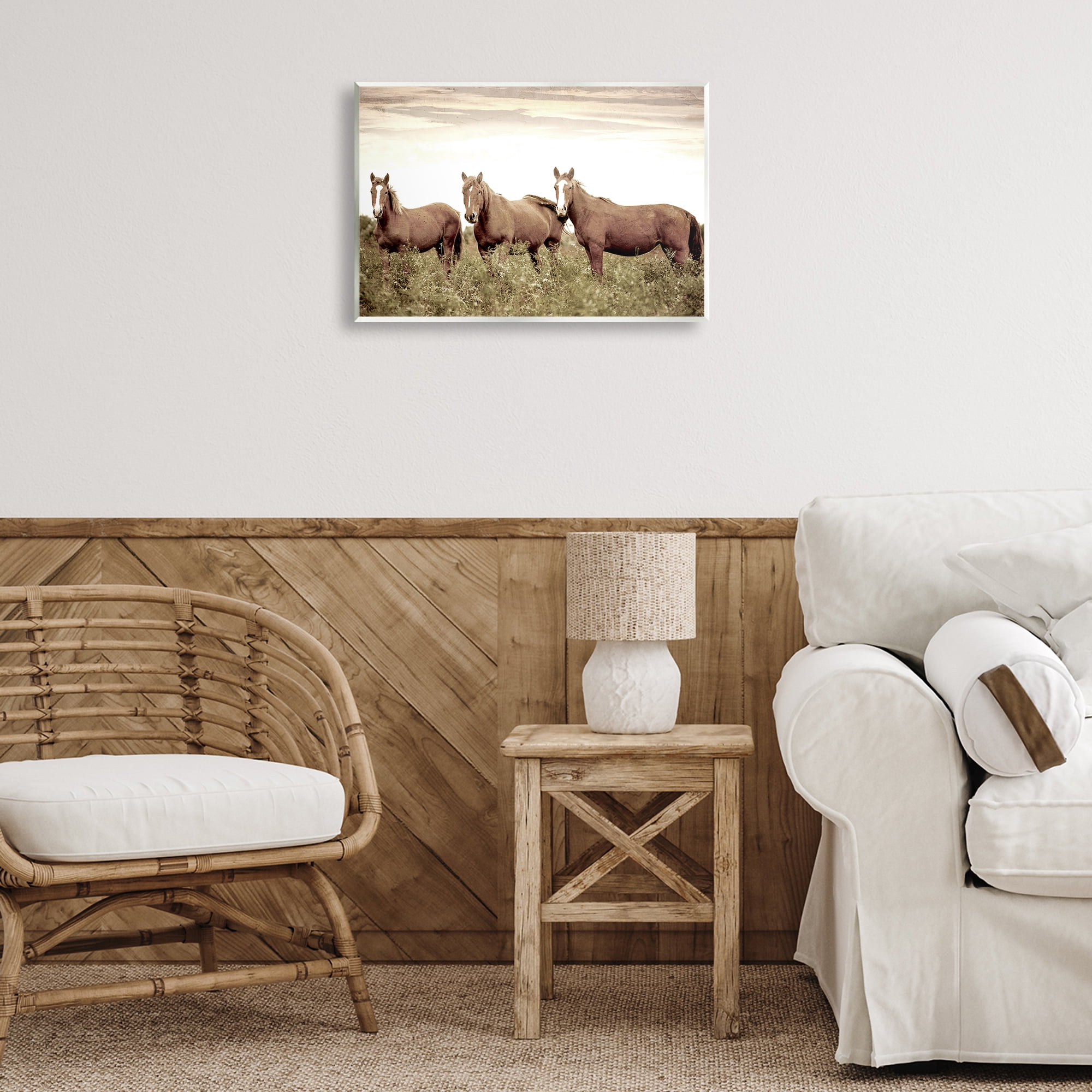 Stupell Industries Horse Trio Gaze Animals Painting Unframed Art Print Wall Art, 19 x 13