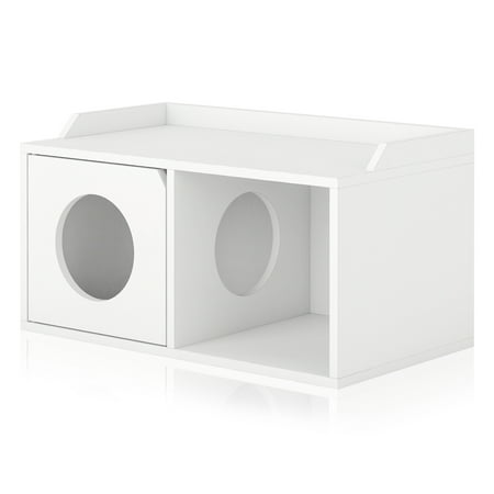 UPC: 0819767017189 | Way Basics Cat House 2 Hole with 1 Door  White