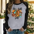 thumbnail image 2 of Penkiiy Chandail en Molleton pour Femmes C'est l'Automne Col Rond Imprimé Chandail Manches Longues Blouse Gris Foncé Y2K Vêtements, 2 of 4