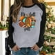 thumbnail image 1 of ICHUANYI Liquidación It's Fall Yall Mujer Cuello Redondo Estampado Jersey Tops Blusa de Manga Larga ICHUANYI WER202308253809, 1 of 4