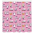 thumbnail image 3 of Ambesonne Animal Art Shower Curtain, Panda Bears Doing Things, 69"Wx84"L, Pale Pink and Multicolor, 3 of 5