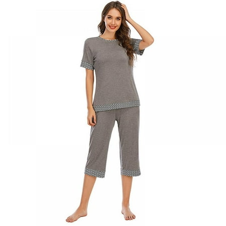 

Women s Pajamas Set Short Sleeve Shirt Casual Home Service Two-piece Set