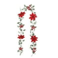 thumbnail image 2 of Christmas Garland With Lights Simulation Flowers Rattan Wall Hanging Home Decoration Holly Leaves Red Berries Christmas Mood Decoration Simulation Christmas Rattan Pine Garland, 2 of 6