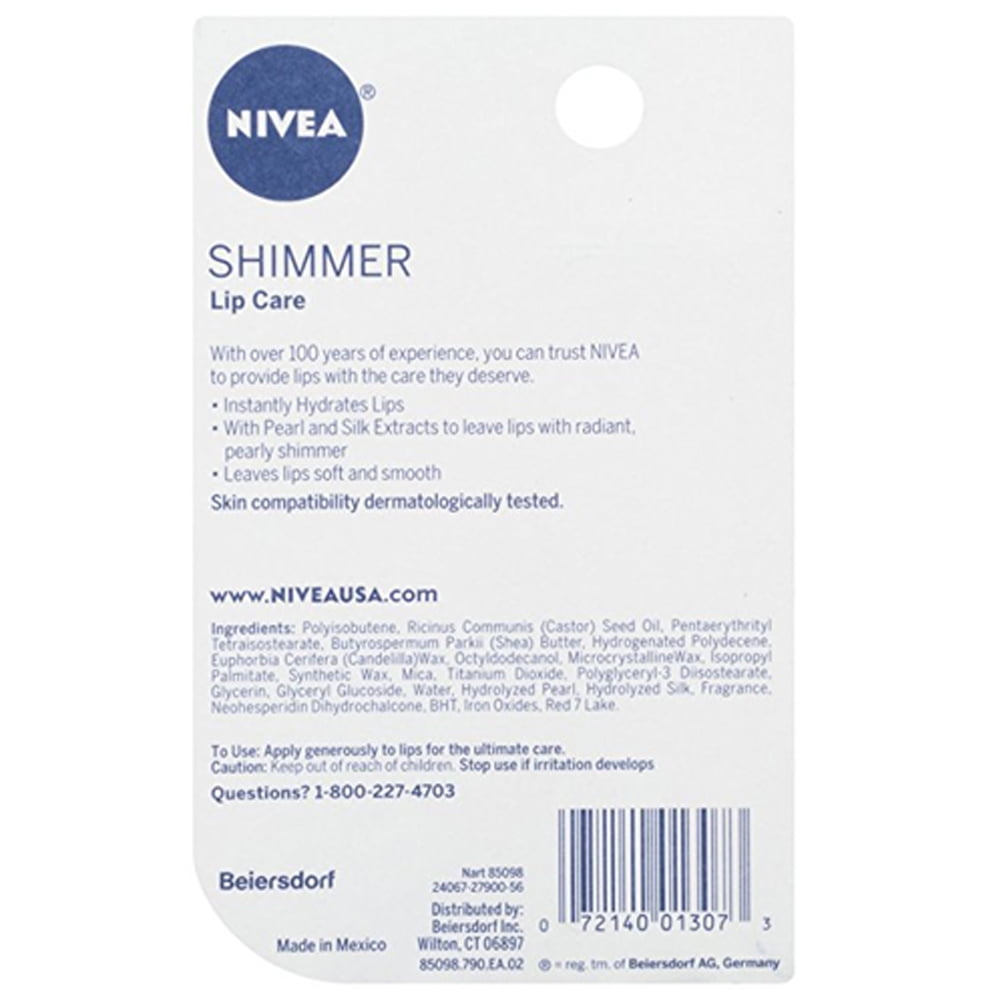(12 Pack) Nivea Shimmer Radiant Lip Care Balm Moisture Treatment Chap Stick 0.17 Ounces