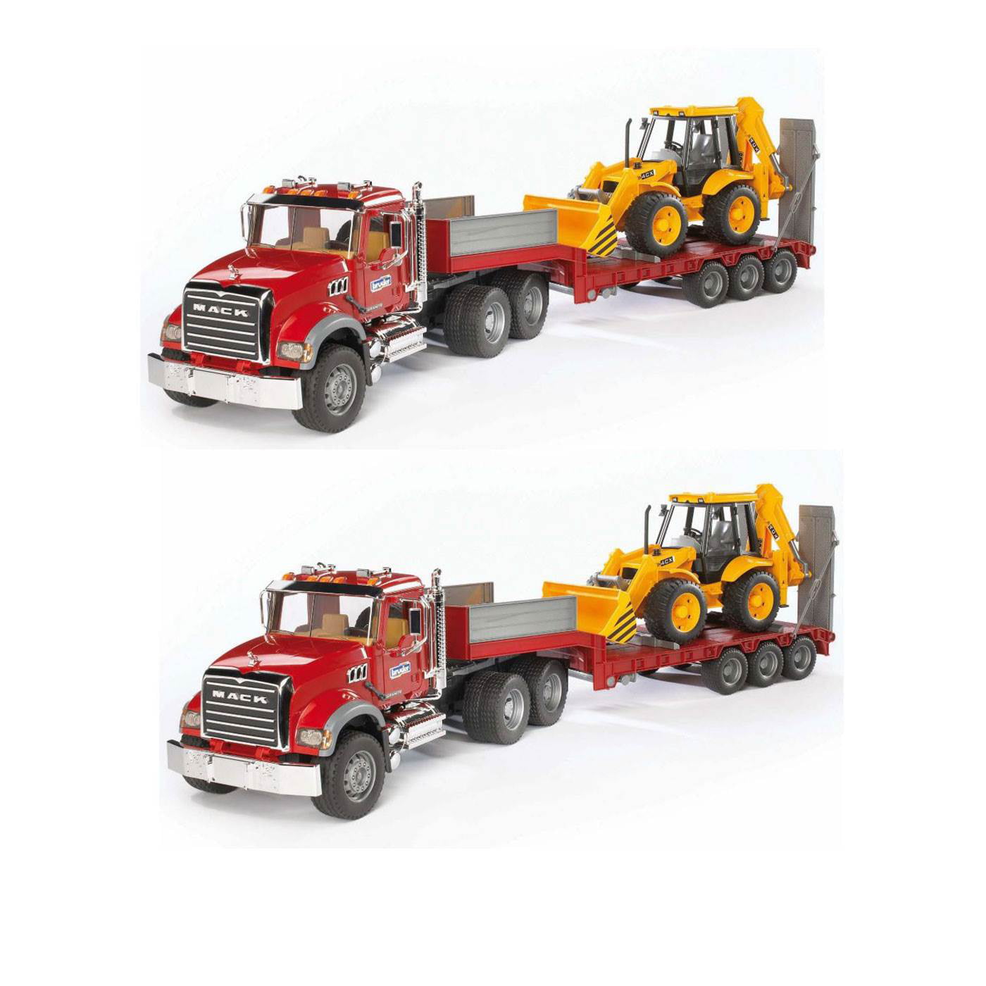 Bruder MAN TGA Low loader Kids Toy Truck w JCB Backhoe 02776 NEW SAME DAY SHIP 