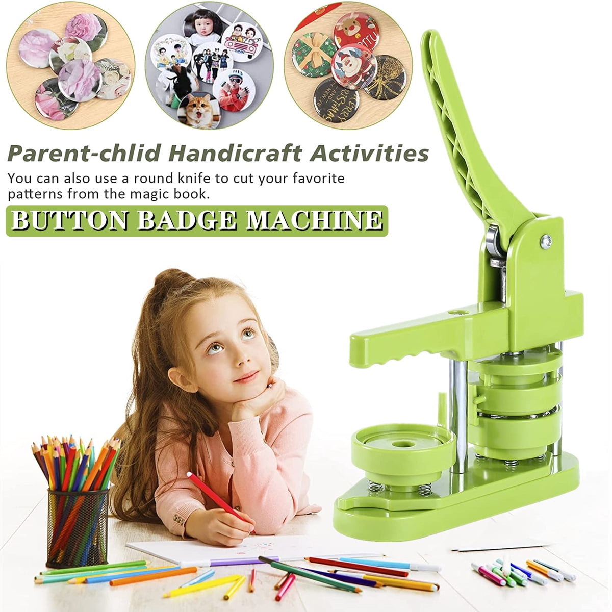 Badge Button Maker Machine 32MM DIY Badge Press Maker Machine Device ,Beginner-Friendly