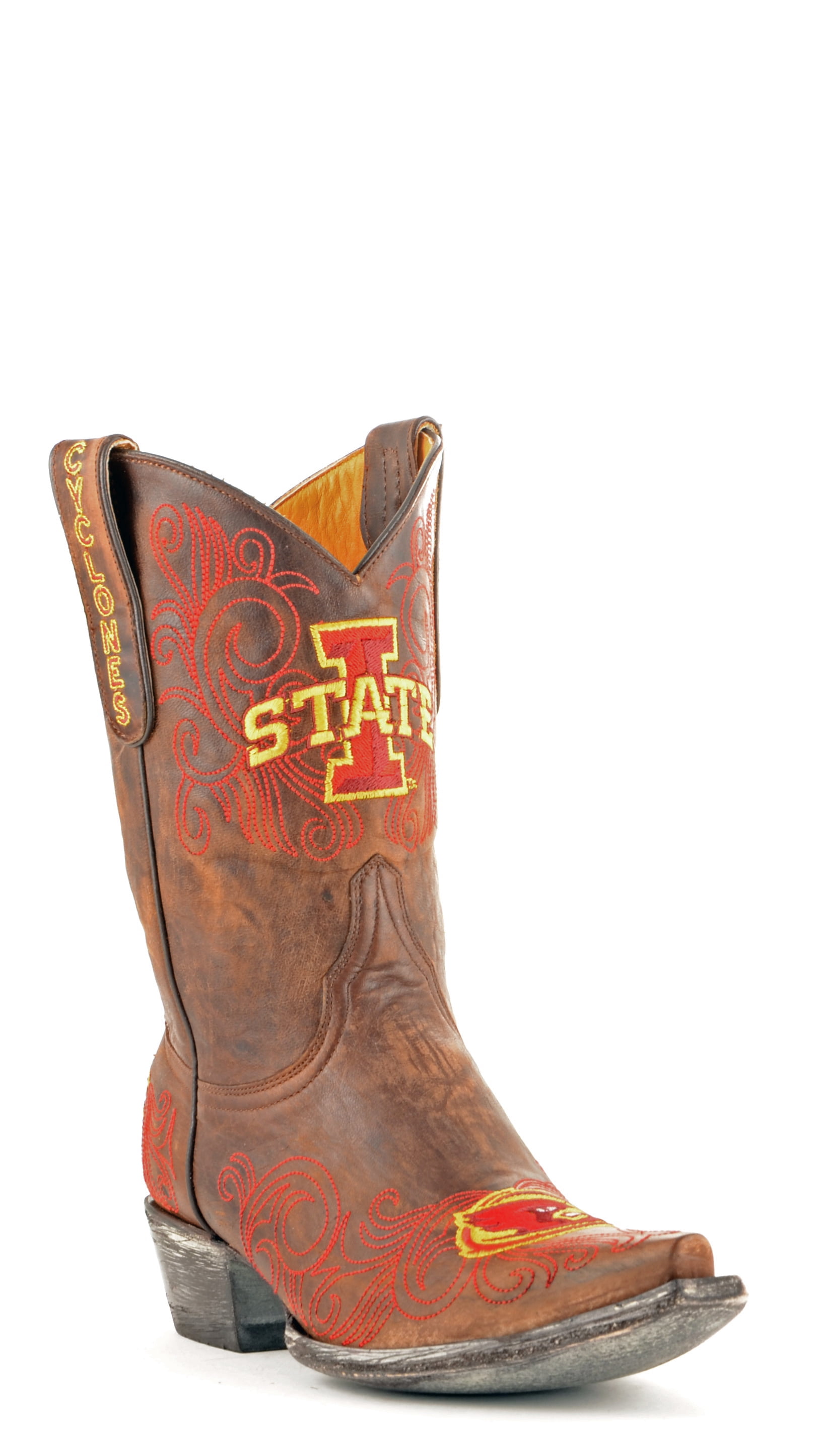 Gameday Boots Women's 10" Short Leather Iowa State Cowboy Boots 3990 New by GameDay Boots