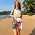 thumbnail image 3 of Balery Cockatoo Red Berries Vestidos de verano para mujer con estampado: vestido holgado sin mangas, vestido playero informal y cómodo para días calurosos., 3 of 7